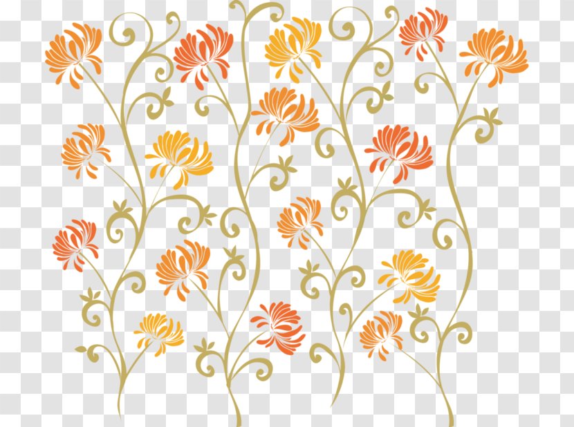 Floral Design Flower Line - Orange Transparent PNG