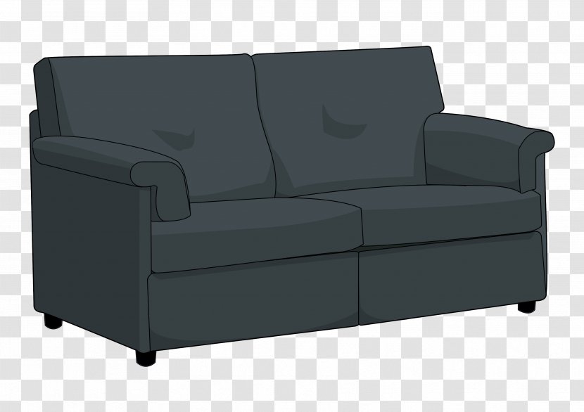 Furniture Couch Black Sofa Bed Chair - Comfort Armrest Transparent PNG