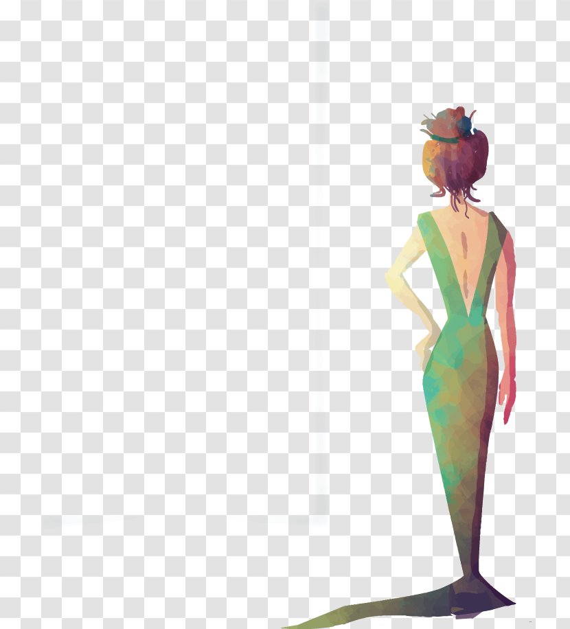 Vecteur Illustration - Fashion - Vector Painted Woman Back Transparent PNG