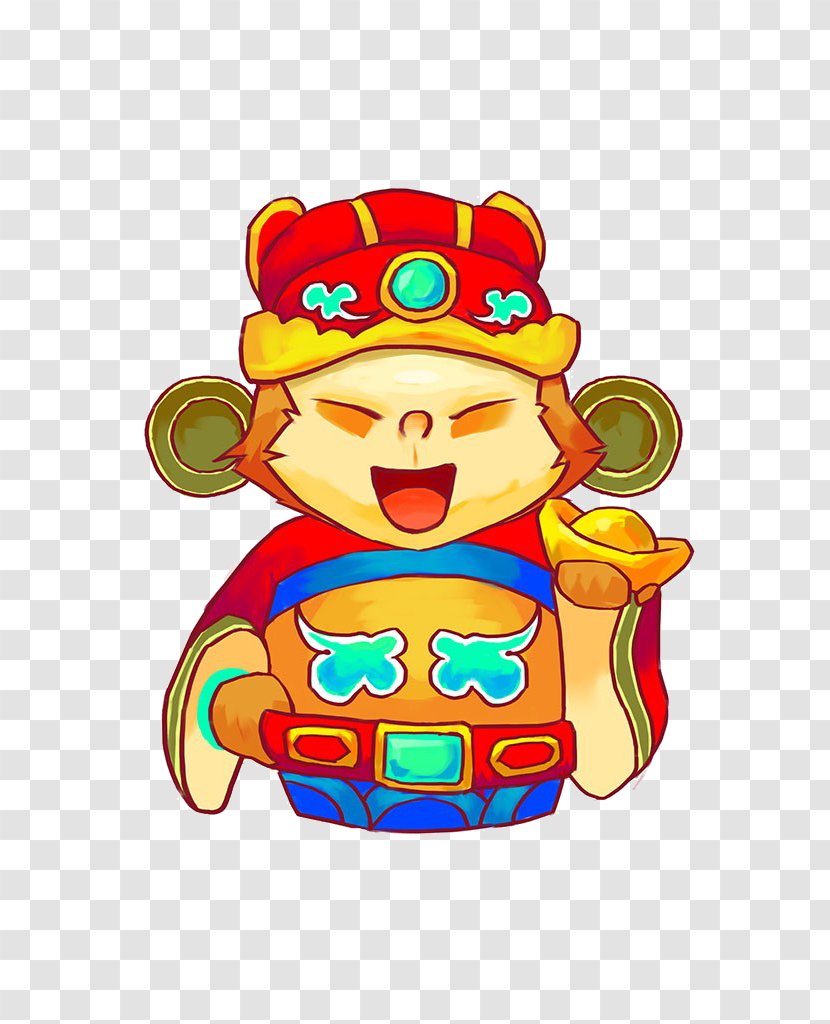 Sun Wukong Journey To The West Xuanzang Baigujing Monkey - Cartoon God Of Wealth Material Transparent PNG