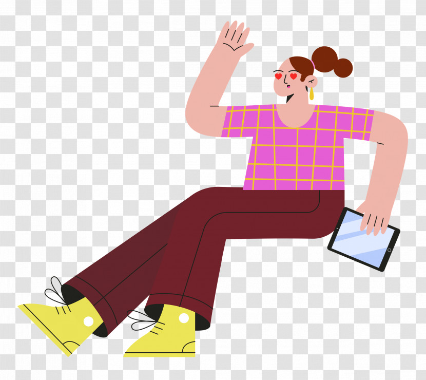 Lady Sitting On Chair Transparent PNG