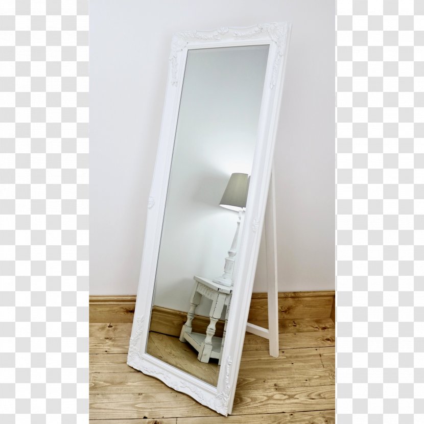 Mirror Floor Silver Wood Beveled Glass Transparent PNG