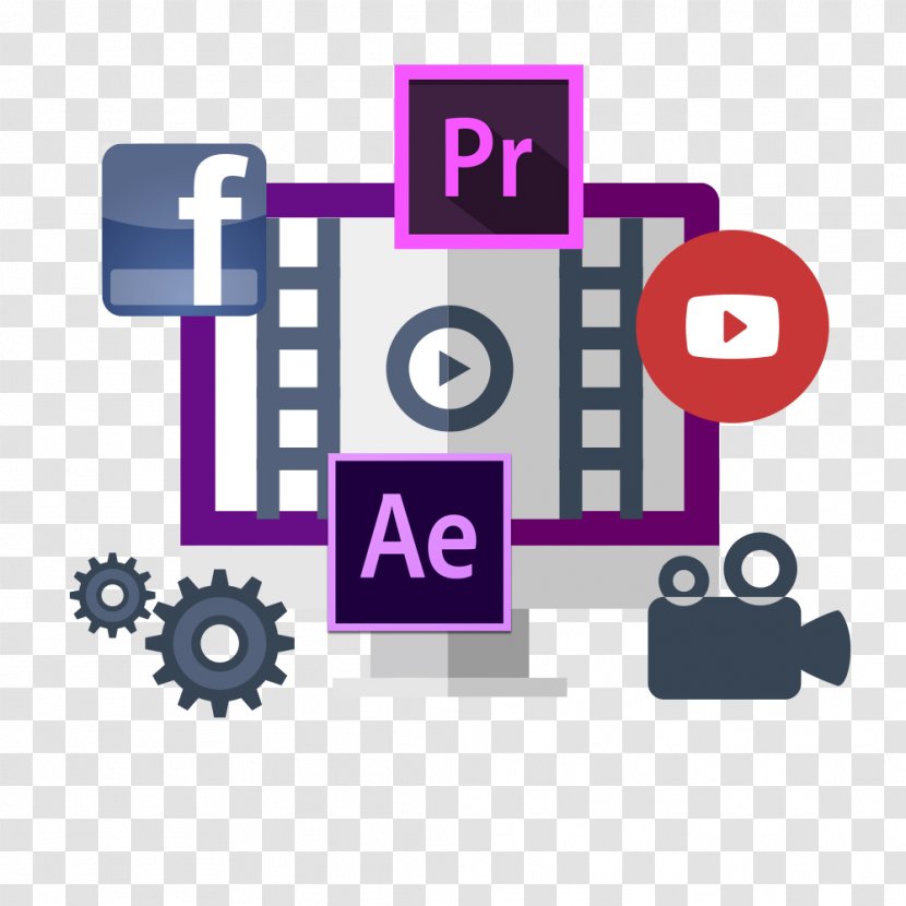 Digital Marketing Social Video Business Content - Magenta Transparent PNG