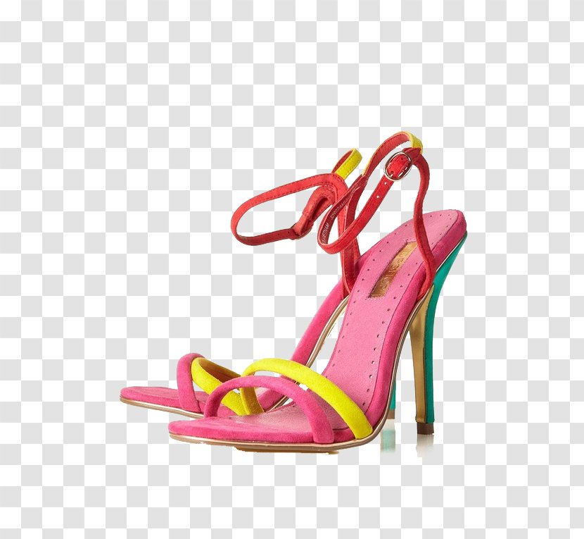 Sandal Shoe Topshop High-heeled Footwear Stiletto Heel - Red, Yellow, Blue Sandals Transparent PNG