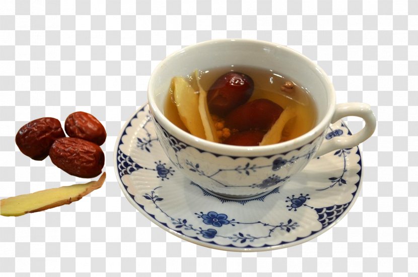 Tea Ginger Jujube Sichuan Pepper Food - Watercolor - Red Dates Soup Transparent PNG