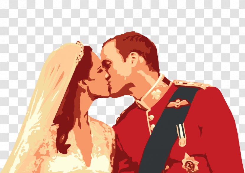 Clarence House Wedding Of Prince William And Catherine Middleton Free British Royal Family - Watercolor - Vector Kissing Transparent PNG