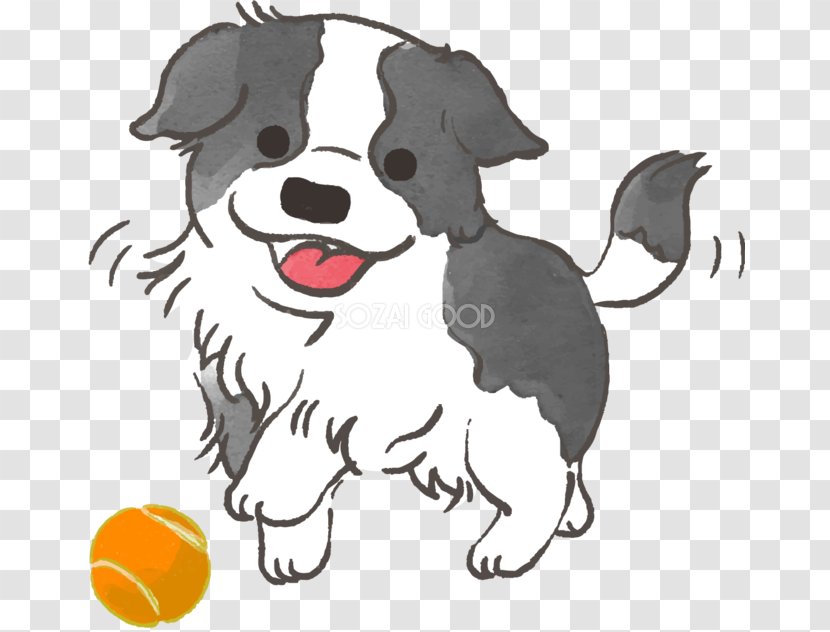 Dog Breed Puppy Border Collie Clip Art Illustration - Fictional Character Transparent PNG