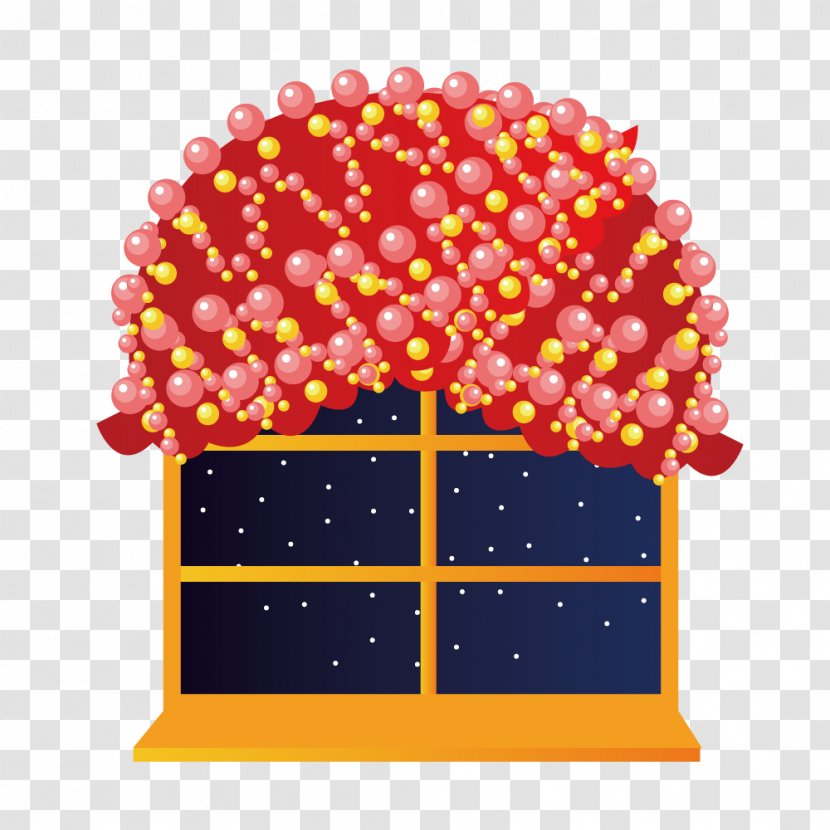 Window Euclidean Vector - Cartoon - Red Ball Decoration House Windows Transparent PNG