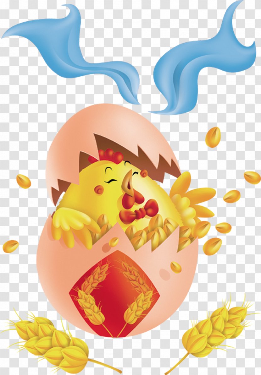 Chinese New Year Crafts Rooster Zodiac - Fruit - 2017 Of The Auspicious Festive Chick Transparent PNG