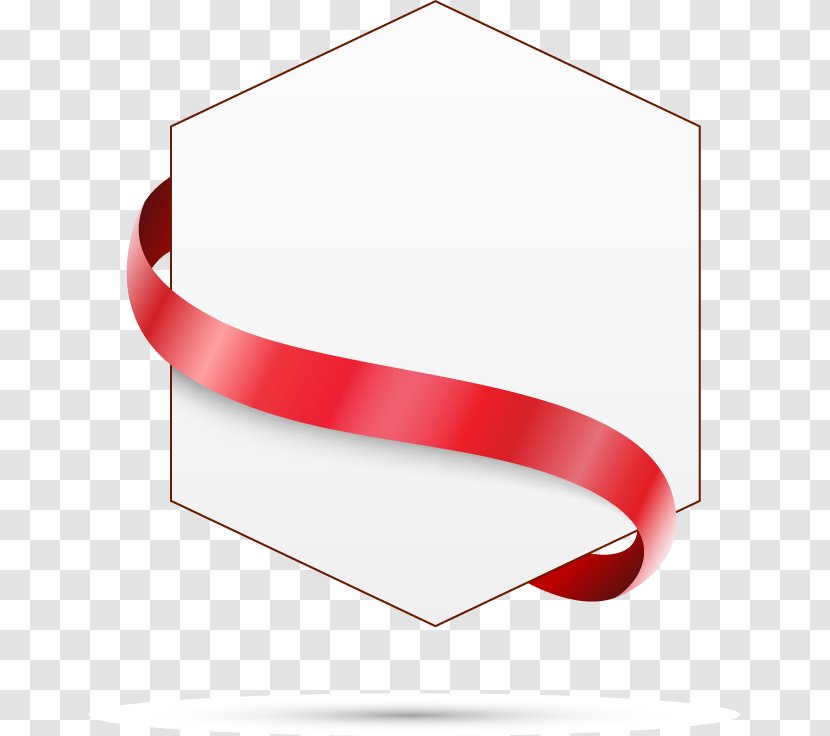 Text Box Hexagon - Ribbon Transparent PNG