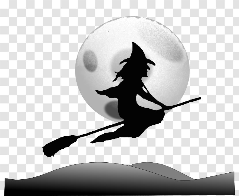 Wicked Witch Of The West Witchcraft Clip Art - Silhouette - Halloween Owl Bats Moon Transparent PNG