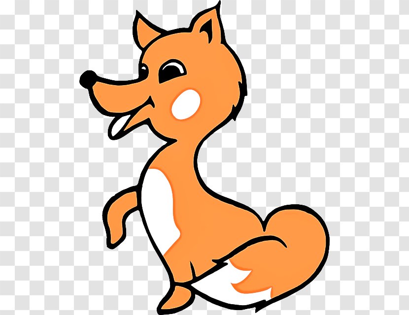 Cartoon Tail Line Art Red Fox - Animal Figure Transparent PNG
