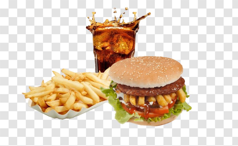 Fast Food Cheeseburger Hamburger Indian Cuisine French Fries - Dinner - Drink Transparent PNG
