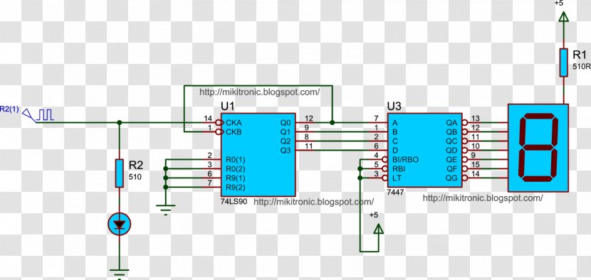 Contador Electronics Counter Electronic Circuit Lead - Component - U2 Transparent PNG