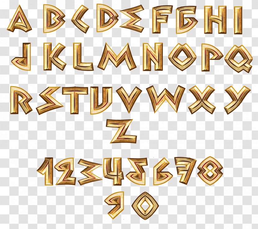 Gold Ikariam Alphabet Material Font - Jewellery Transparent PNG