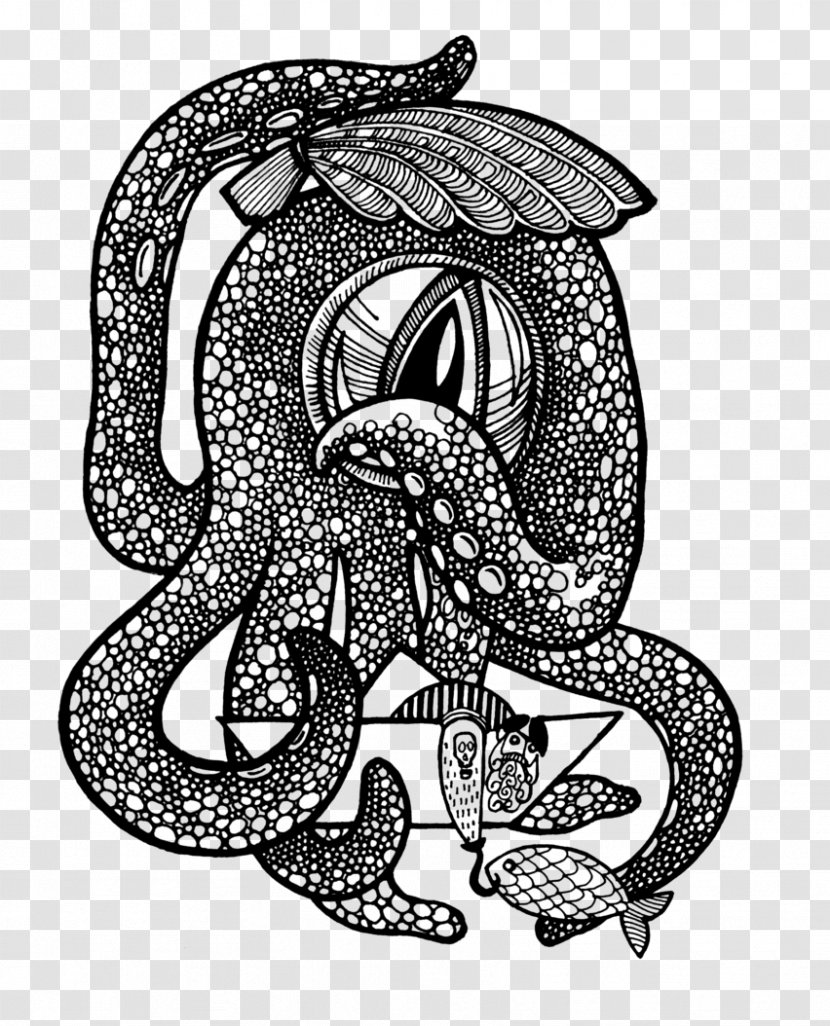 Serpent Octopus Line Art - Pulpo Transparent PNG