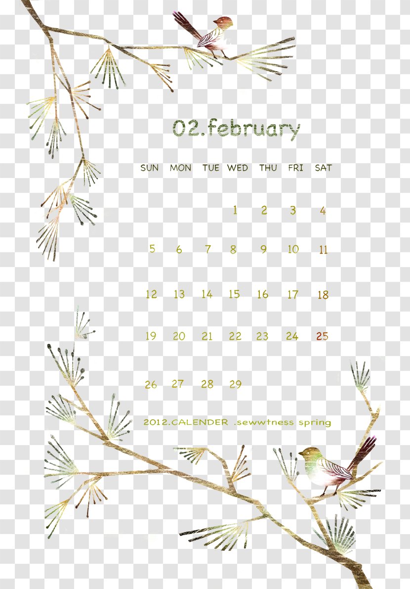 Illustration - Plant Stem - February Calendar Transparent PNG