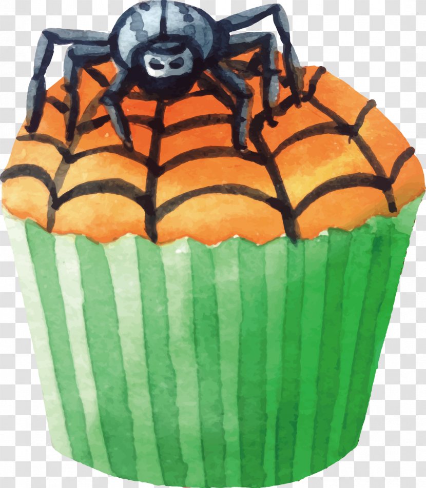 Spooktacular Halloween Cupcake Muffin - Buttercream - Drawing Cupcakes Transparent PNG