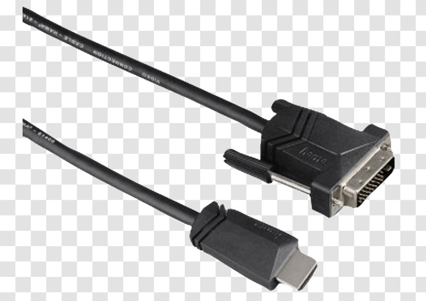 Hama Cable HDMI-DVI-D Digital Visual Interface Electrical Connector - Networking Cables - HDMi Transparent PNG