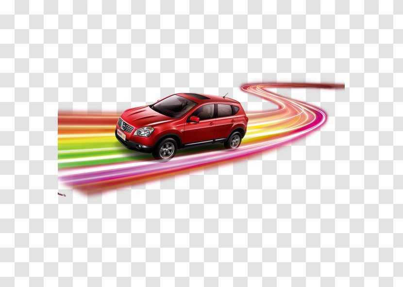 Mid-size Car Light Compact - Red - Glare Transparent PNG