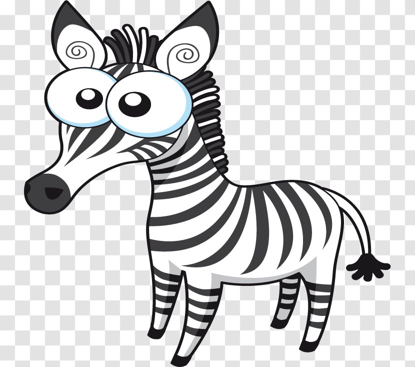 Quagga Lion Zebra Clip Art - Monochrome - Cartoon Vector Transparent PNG