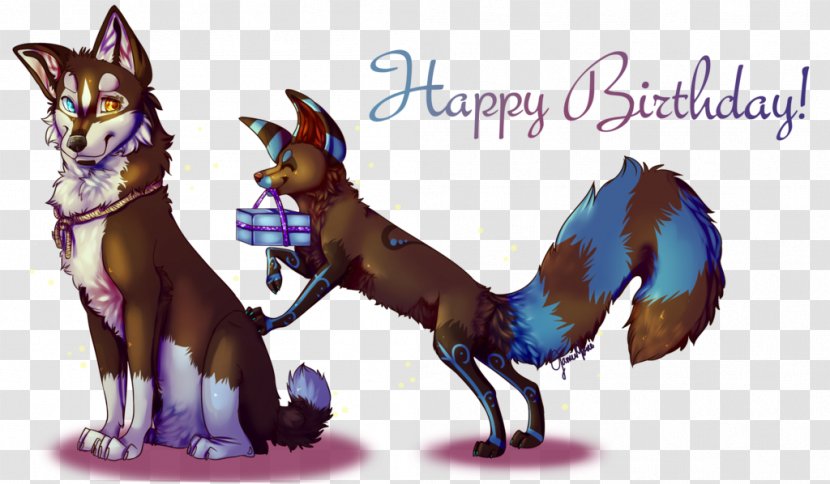 Dog Horse Cartoon Illustration Fauna - Wildlife - Happy Birthday White Transparent PNG