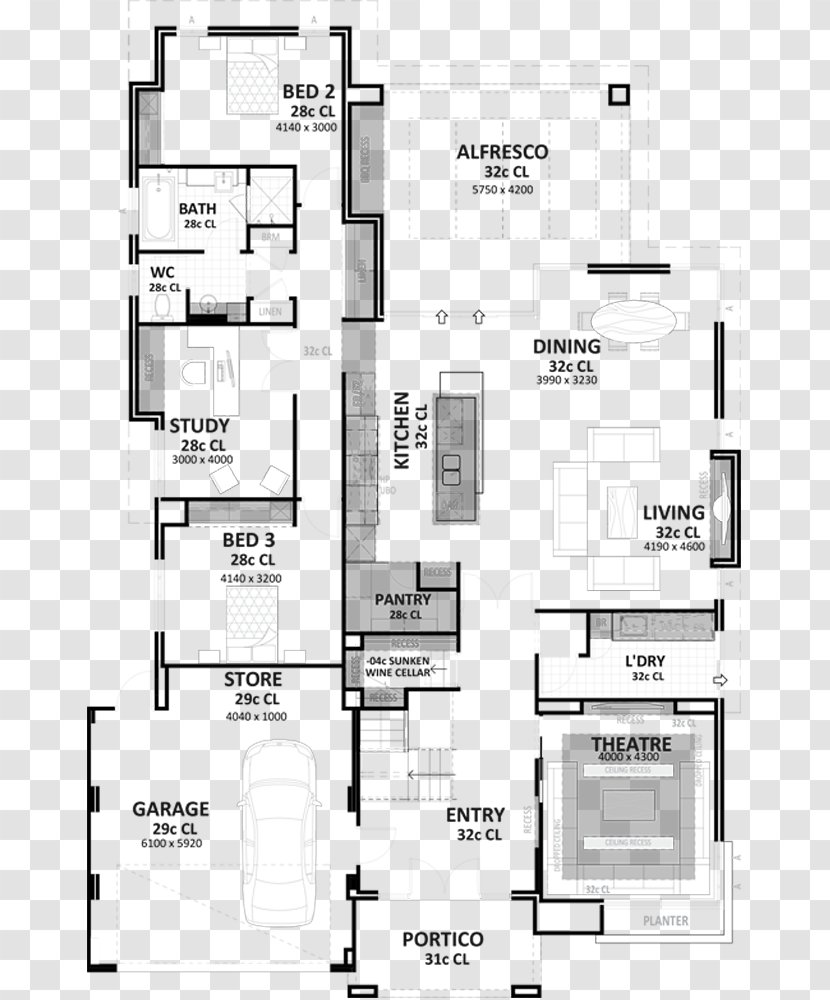 Floor Plan Novus Homes House Storey - Show Transparent PNG