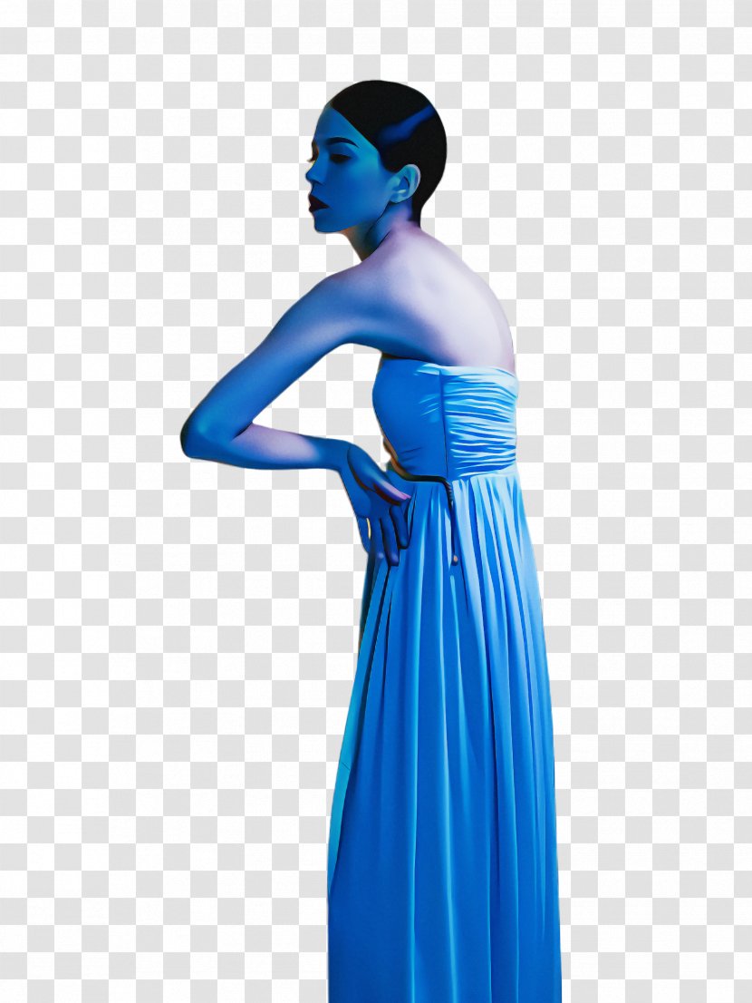 Blue Cobalt Shoulder Dress Clothing - Standing Gown Transparent PNG