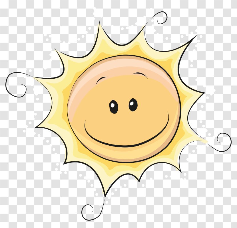 Clip Art Smiley Leaf Line - Sun Burn Cartoon Transparent PNG