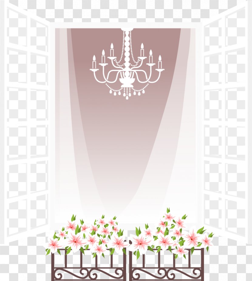 Window Curtain - Designer - French With Pink And Purple Transparent PNG