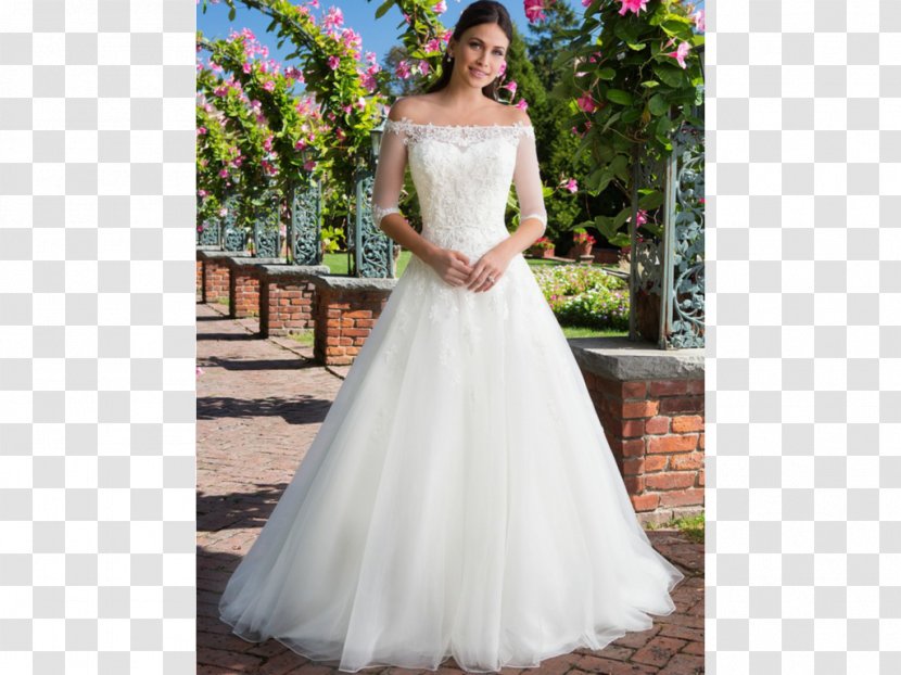 Wedding Dress Bride Ball Gown Neckline - Flower Transparent PNG