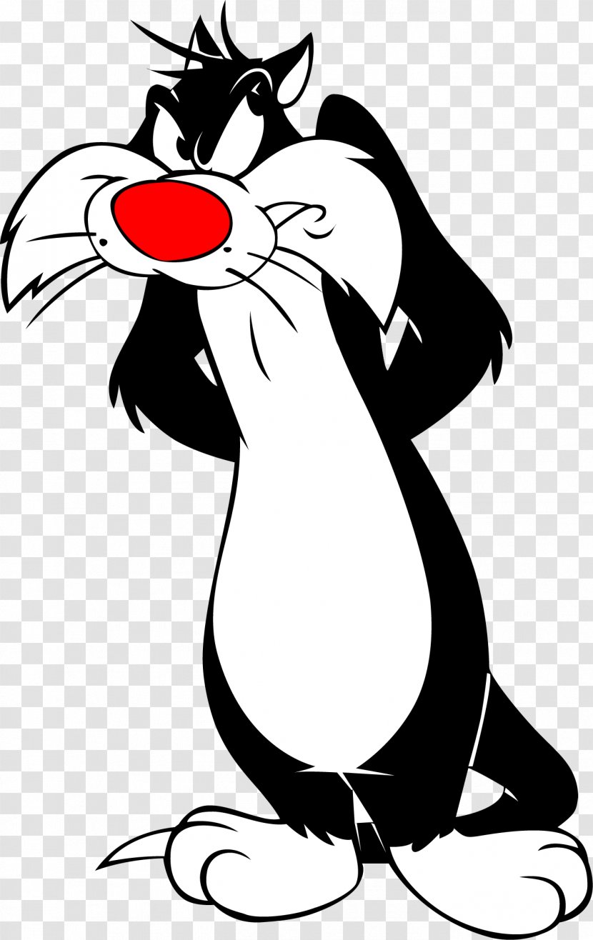 Sylvester Jr. Tweety Cat Tasmanian Devil - Line Art - Looney Tunes Transparent PNG