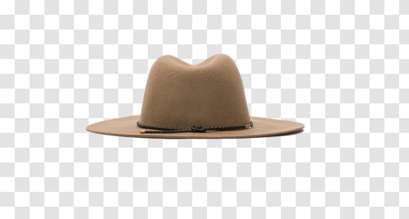 Fedora - Headgear - Braid Decorated Camel Wide-brimmed Hat Transparent PNG