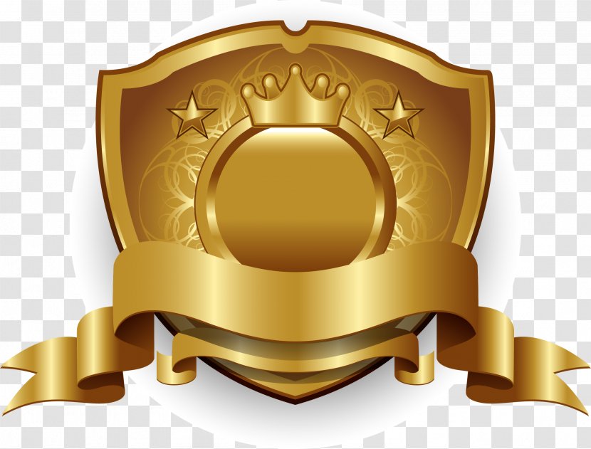 Gold Shield - Metal - Golden Shield,Shield,Gold Label,Golden Badge,Gold Badge Transparent PNG