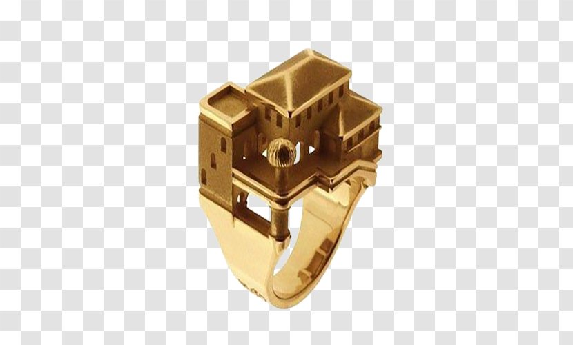 Wedding Ring Jewellery Gold Designer - Finger - Golden European Architectural Rings Transparent PNG