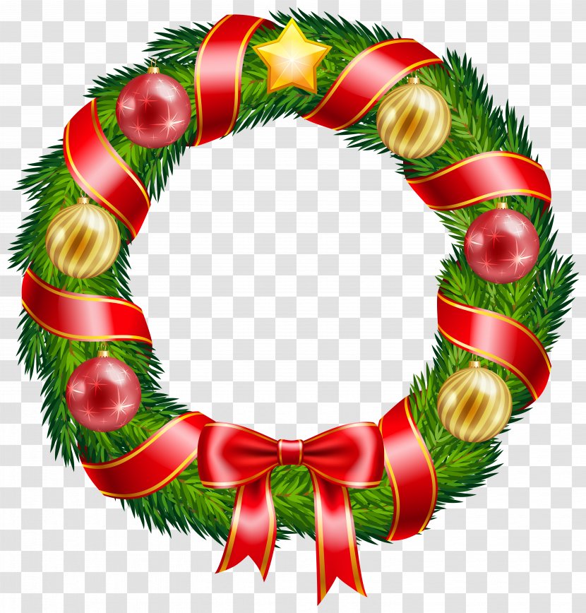 Christmas Decoration Wreath Clip Art - Decor - Cliparts Transparent PNG