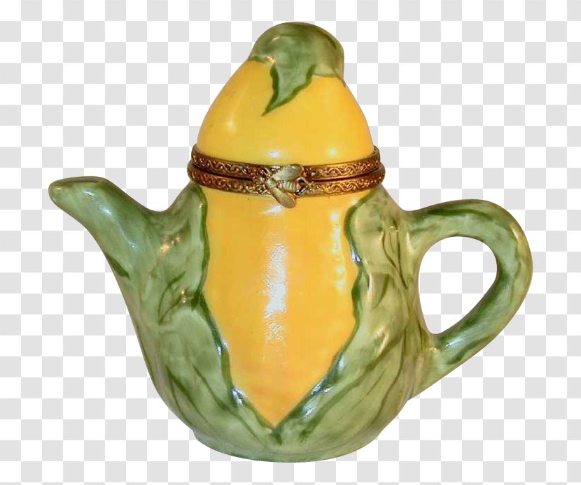 Limoges Box Jug Teapot Ceramic - Hand Painted Transparent PNG