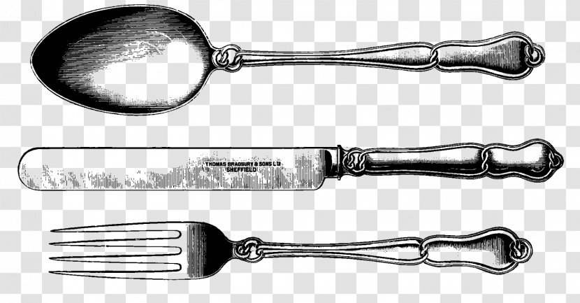 Knife Cutlery Kitchen Utensil Spoon Fork - Black And White Transparent PNG