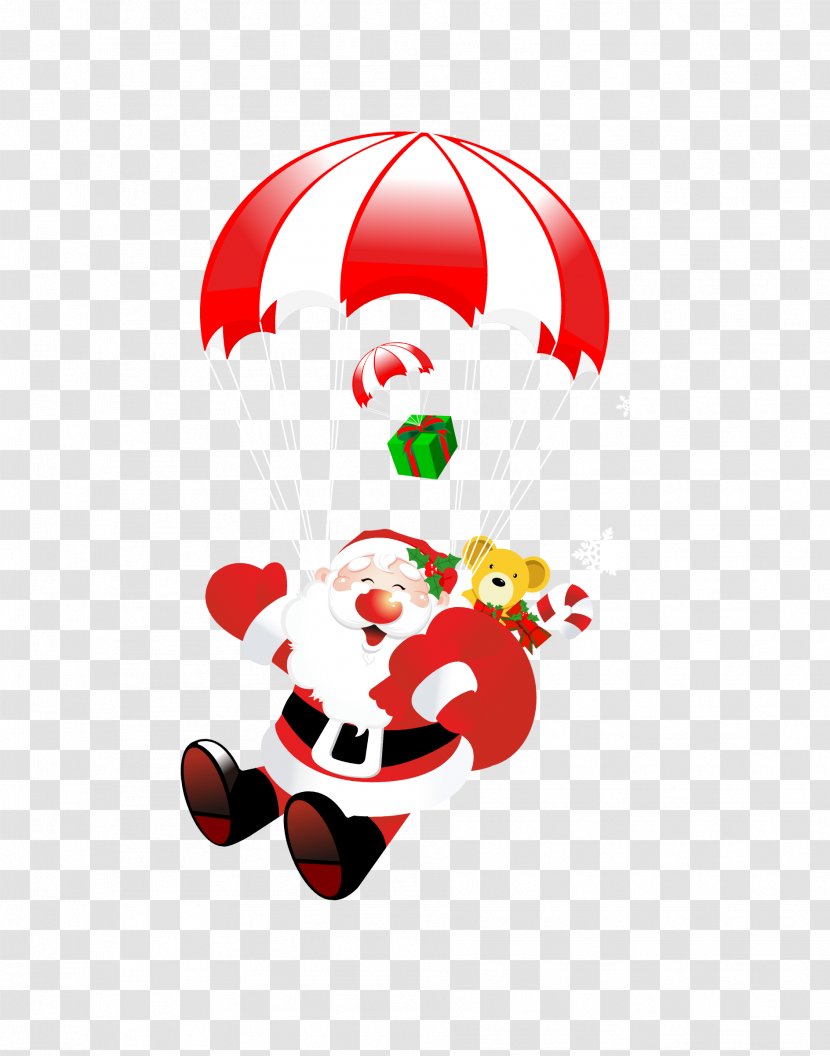 Santa Claus Christmas Gift - Software - Riding Parachute Material Transparent PNG