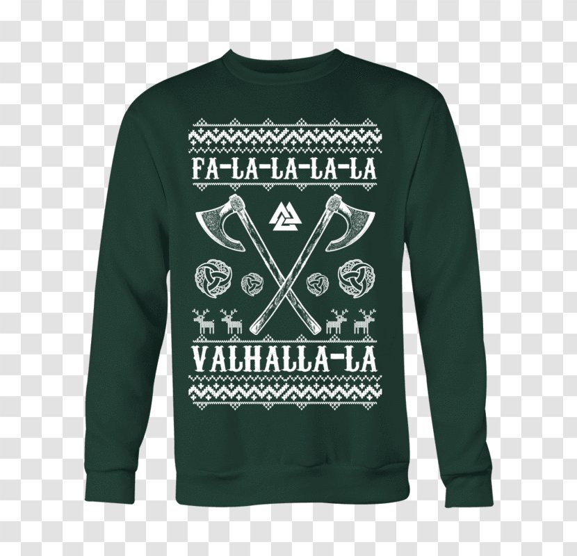 Christmas Jumper T-shirt Hoodie Sleeve Sweater - Green - Handmade Jewelry Brand Transparent PNG