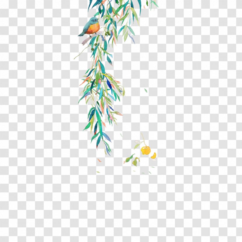 Download Willow - Branch - Hand-painted Bamboo Leaves Transparent PNG