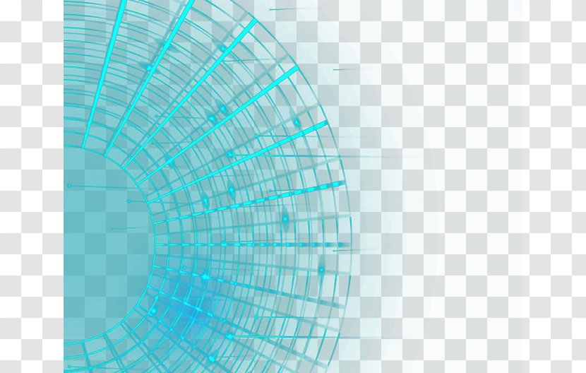 Turquoise Circle Font - Circular Line Light Effect Transparent PNG