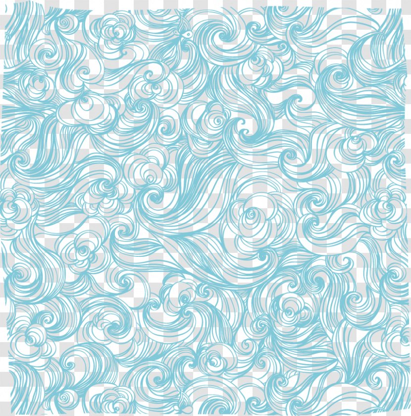 Euclidean Vector Pattern - Blue - Stylish Curl Abstract Waves Transparent PNG