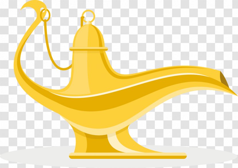 Aladdin Lamp Clip Art - Banana Family - Vector Illustration Yellow Iron Lamps Transparent PNG