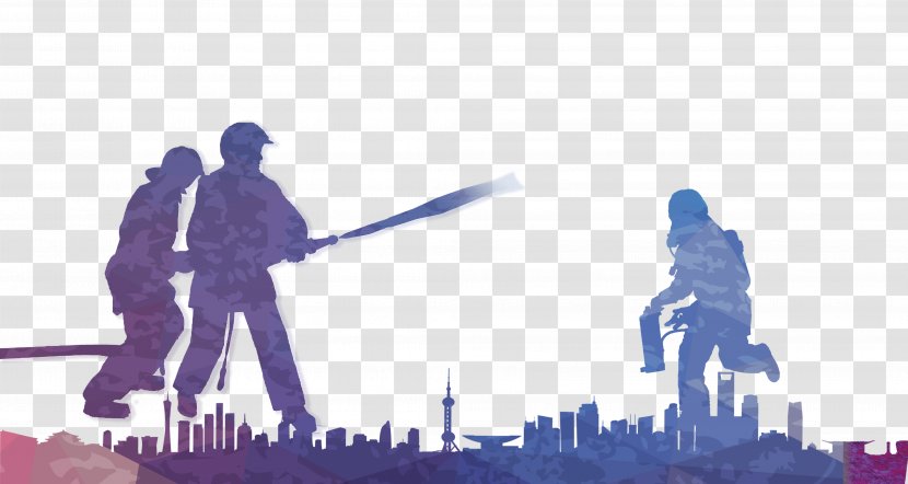 Firefighter Chongfeng Firefighting Yangyan - Silhouette - Firefighters Transparent PNG
