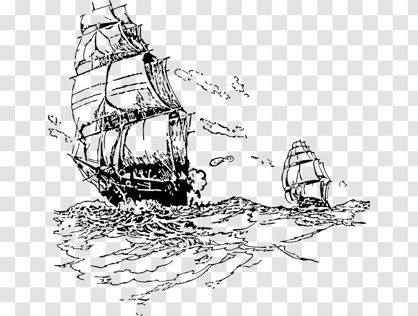 Sailing Ship Piracy Clip Art - Shipping Container - Seagull Ports Transparent PNG