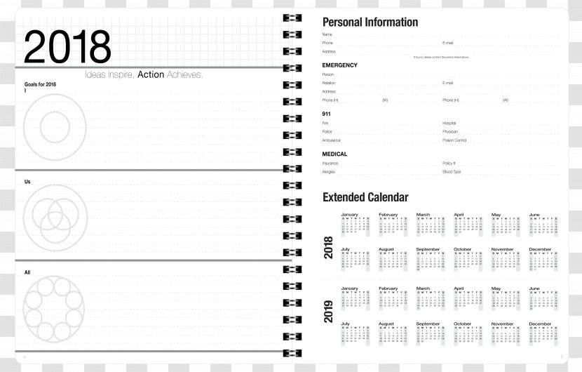 Paper Personal Organizer Diary Plan Coloring Book - Frame - Day Planner Transparent PNG