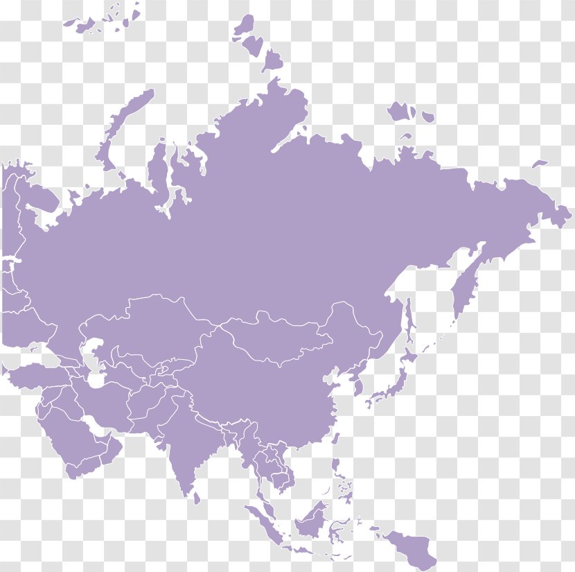 Asia World Map Continent - Purple Transparent PNG