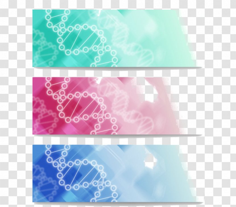Web Banner DNA Molecule Spiral - Helix - Three Science And Technology Background Transparent PNG