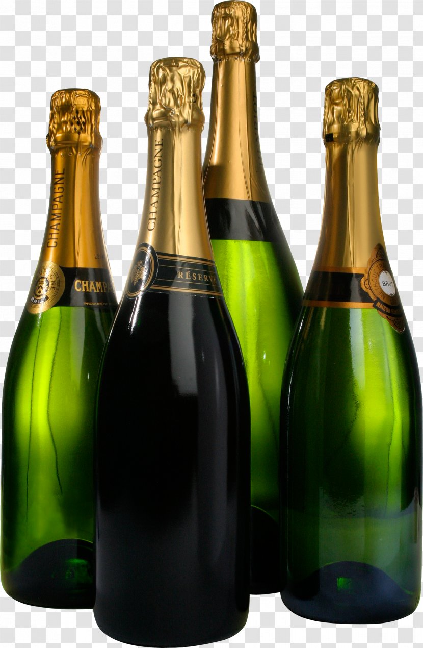 Champagne Prosecco Wine Beer - Bottles Transparent PNG
